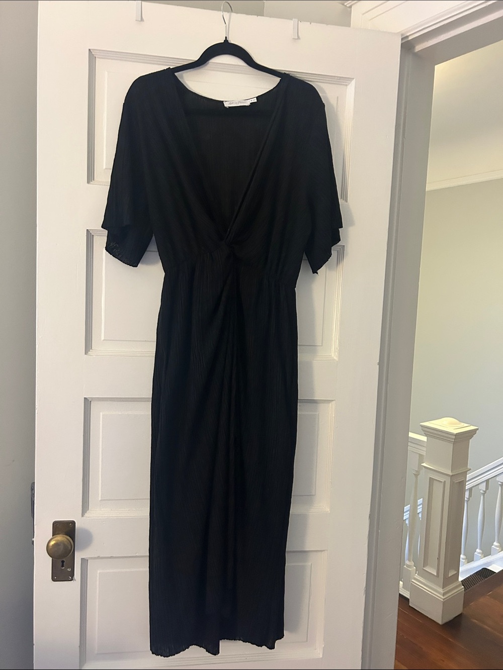 All in Favor Black Maxi Dress with Twist Front